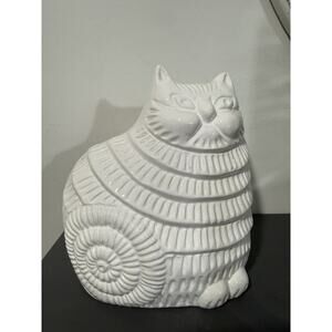 Vtg Dept 56 CAT Bank RARE HTF White Nautilus Great Face